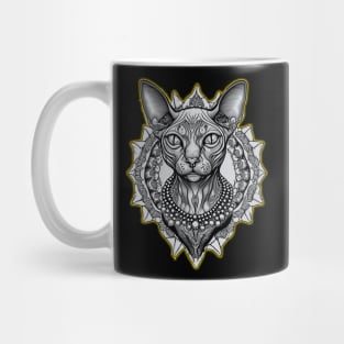 Funny Sphynx Cat Art  Hairless Cat Lover Pet Mug